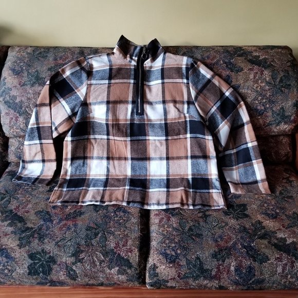 NWOT plaid, check, colour block, long sweater/top, Shein, XL, soft polyester - Picture 2 of 7